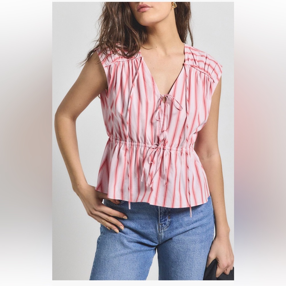 Derek Lam 10 Crosby Caroline Double Tie Top sleeveless‎ shirt blouse medium NWT
